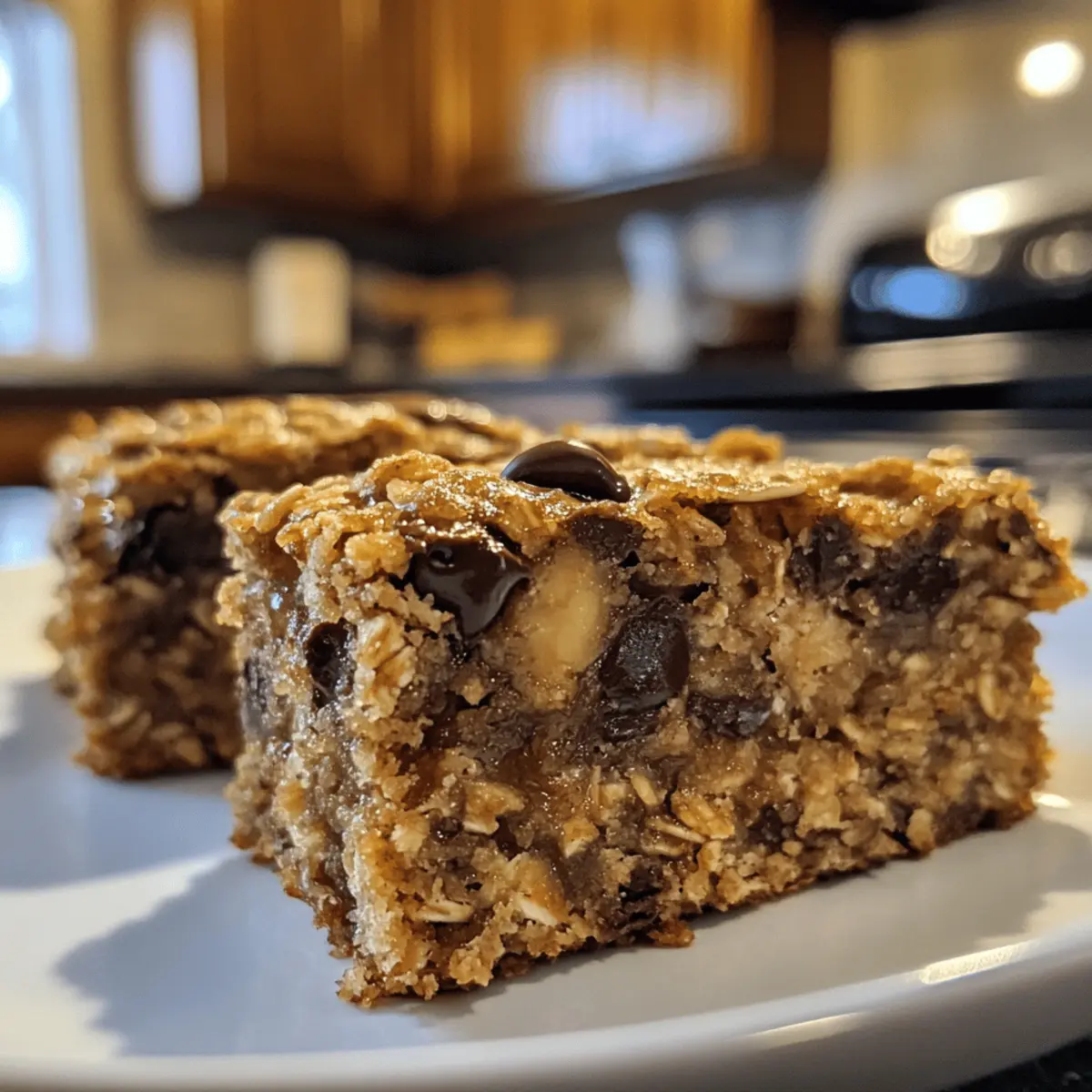 Baked Banana Oatmeal Bars