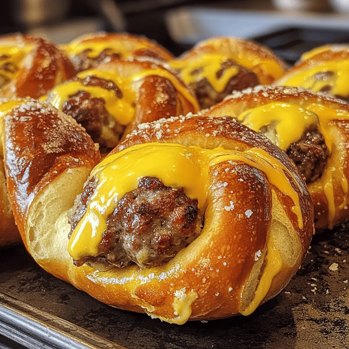 Cheeseburger Pretzel Bombs