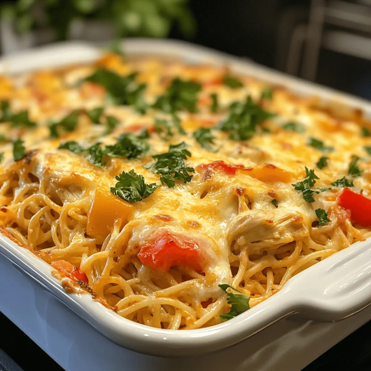 Cheesy Chicken Spaghetti Casserole