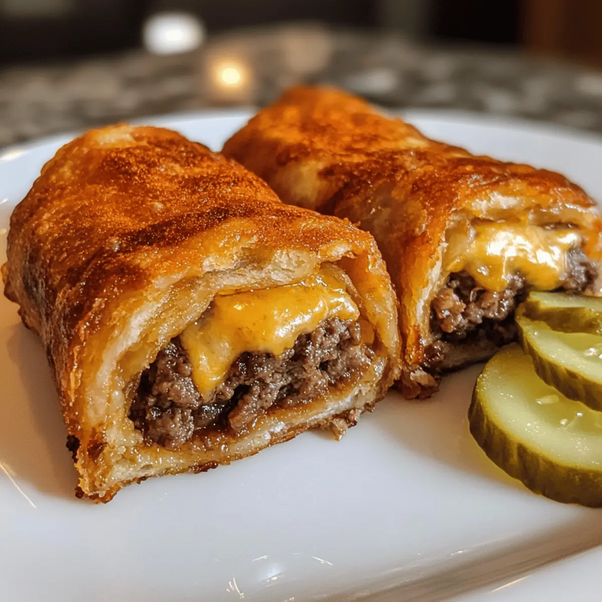 Garlic Butter Beef Cheeseburger Rollups