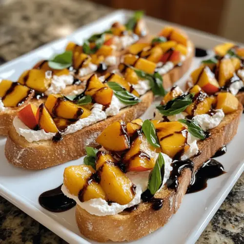 Peach Bruschetta with Whipped Ricotta