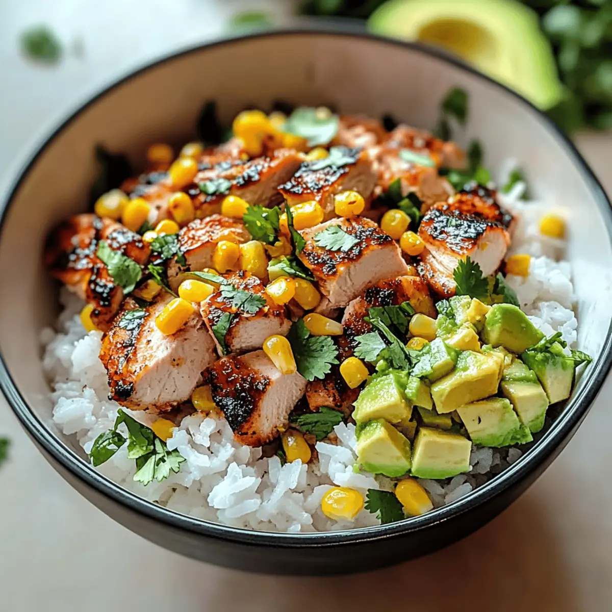 Street Corn Chicken Rice Bowls