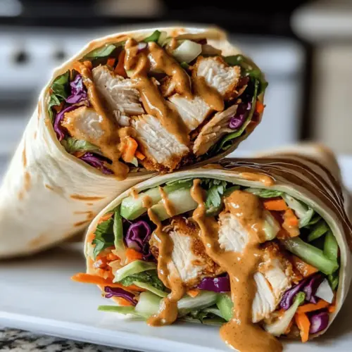 Thai Peanut Chicken Wraps