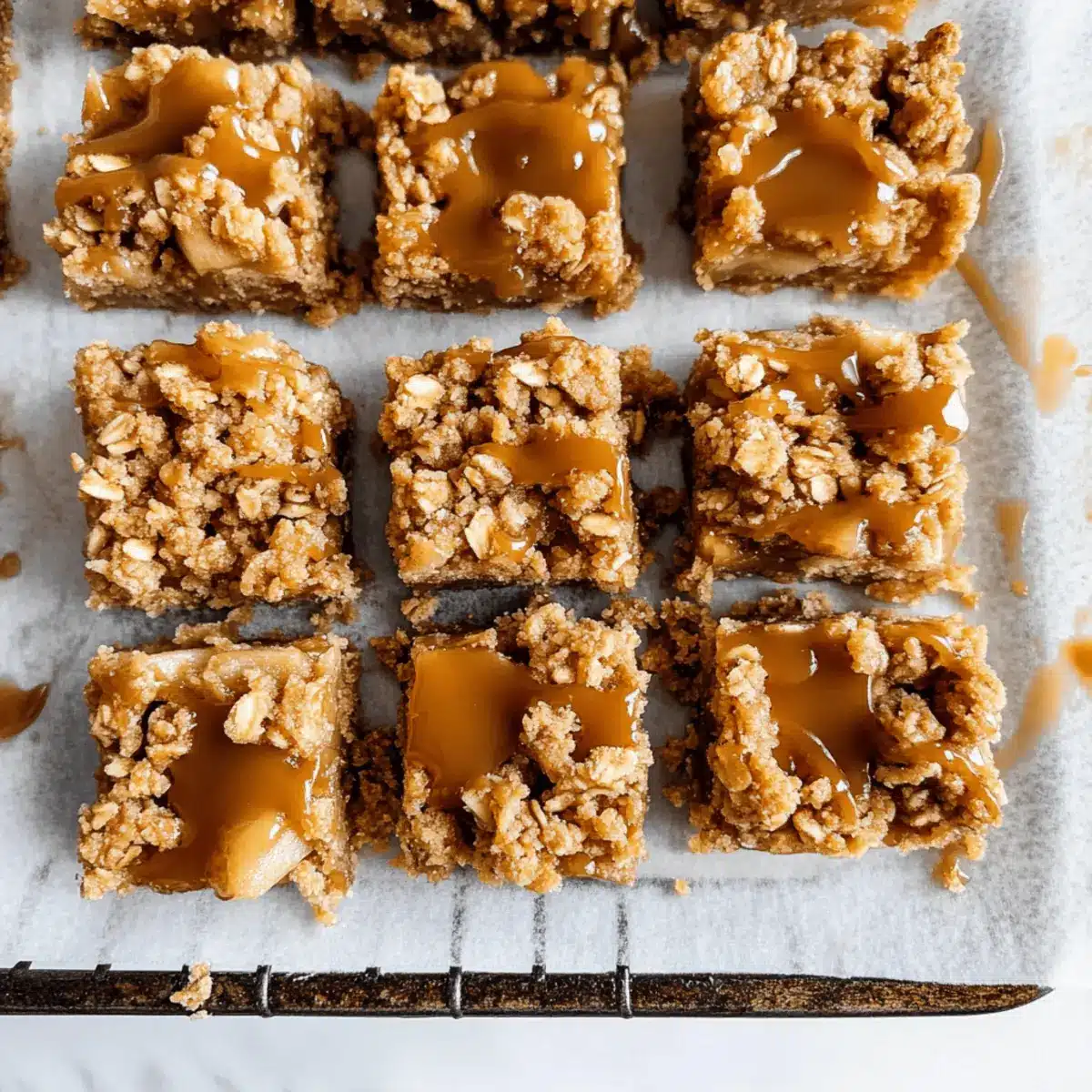 Apple Pie Bars with Salted Peanut Butter Caramel