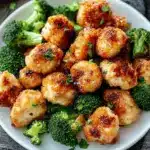Air Fryer Chicken Bites and Broccoli