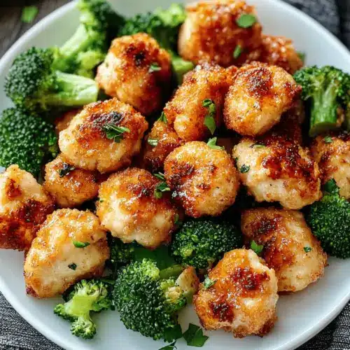 Air Fryer Chicken Bites and Broccoli