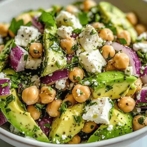 Chickpea Feta Avocado Salad