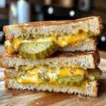 Crispy Dill Pickle Grilled Cheese Sandwich