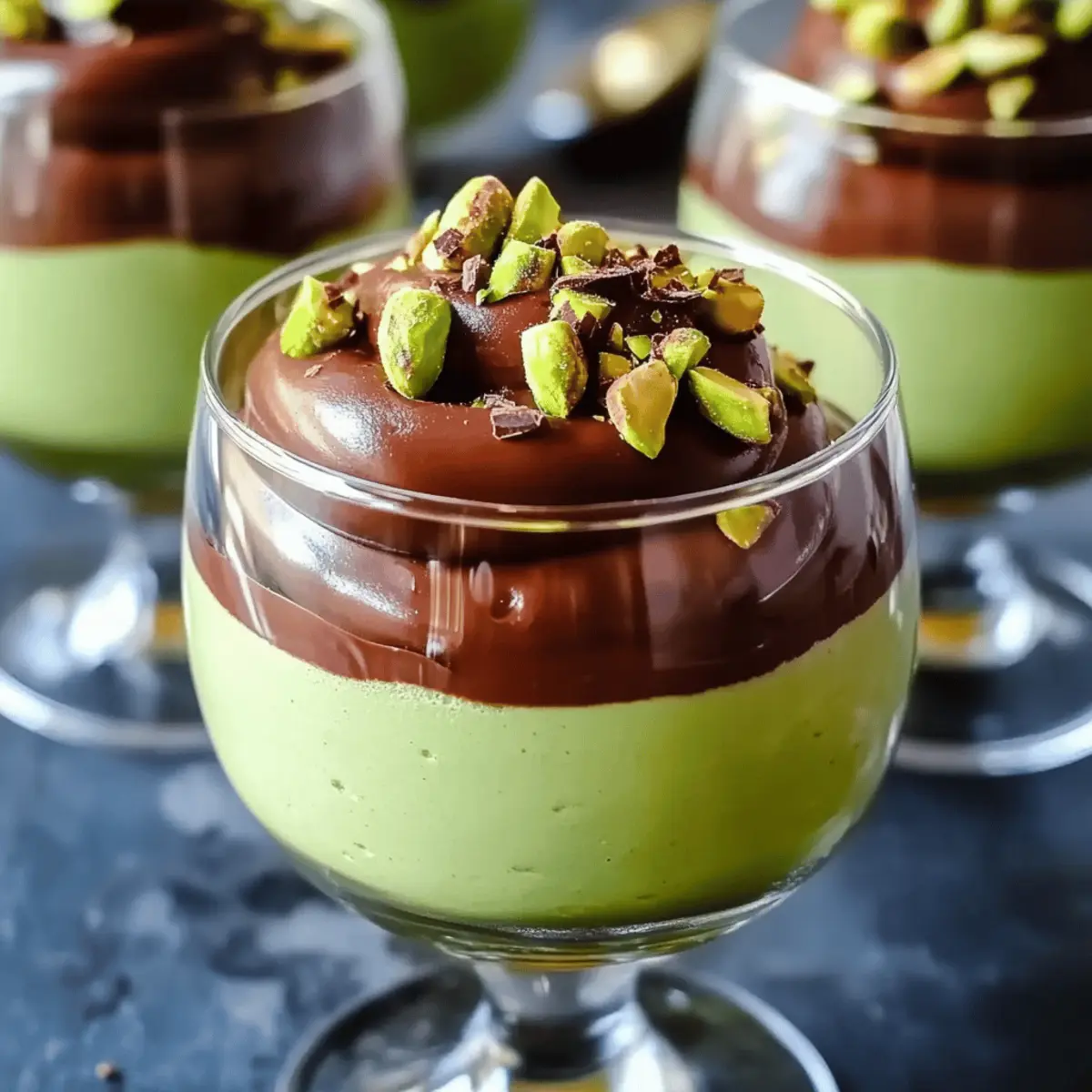 Pistachio Mousse with Chocolate Ganache