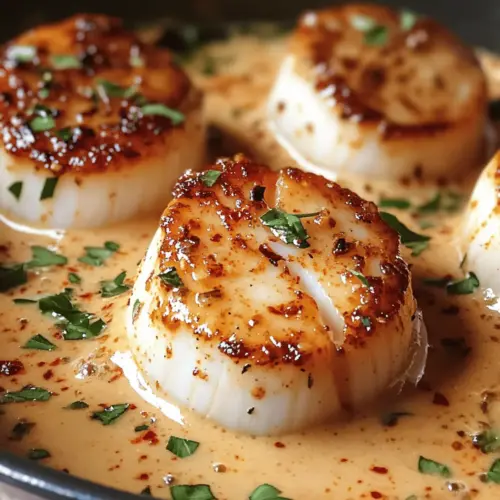 Seared Scallops with Spicy Cajun Cream Sauce