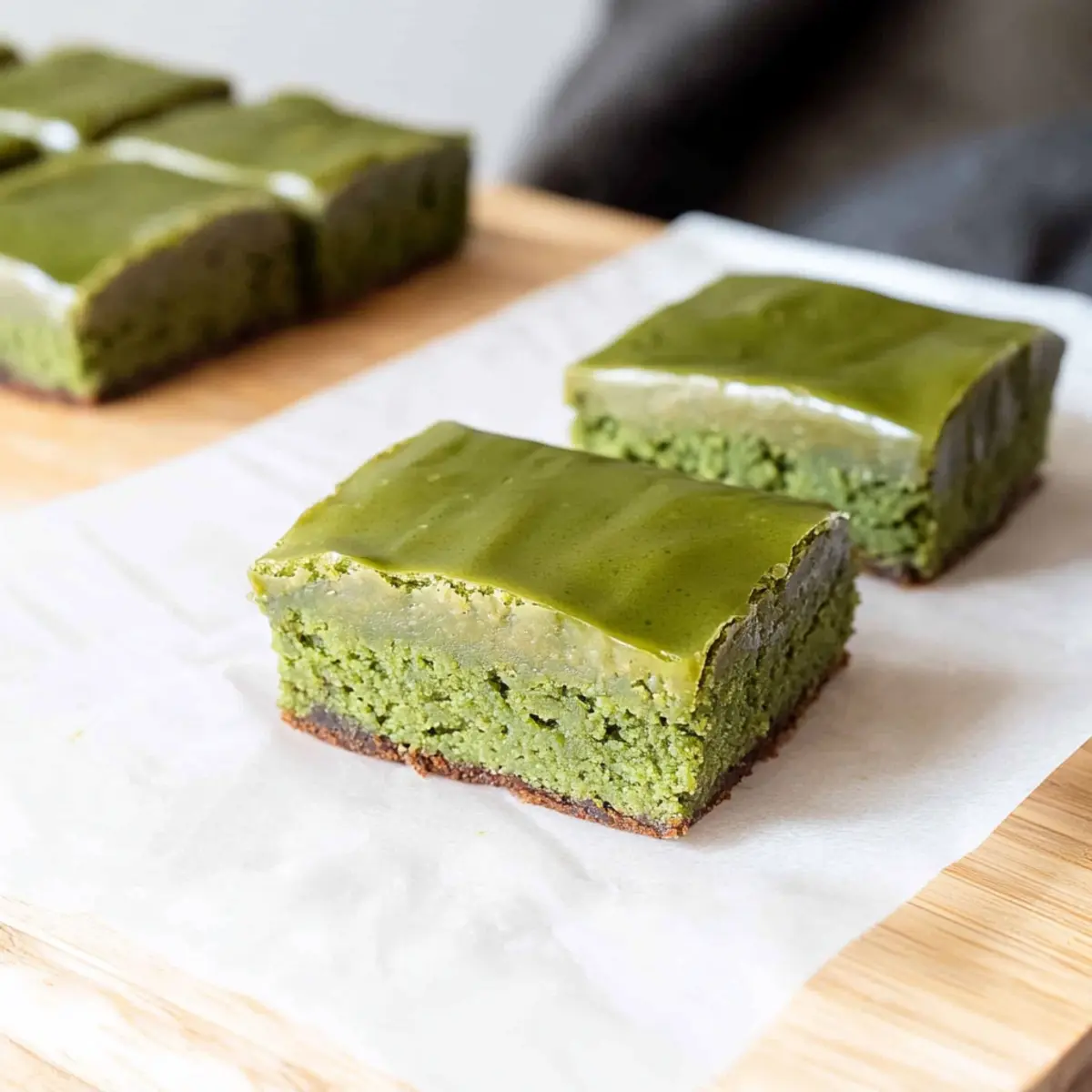 Matcha Mochi Brownies w/ Matcha Ganache