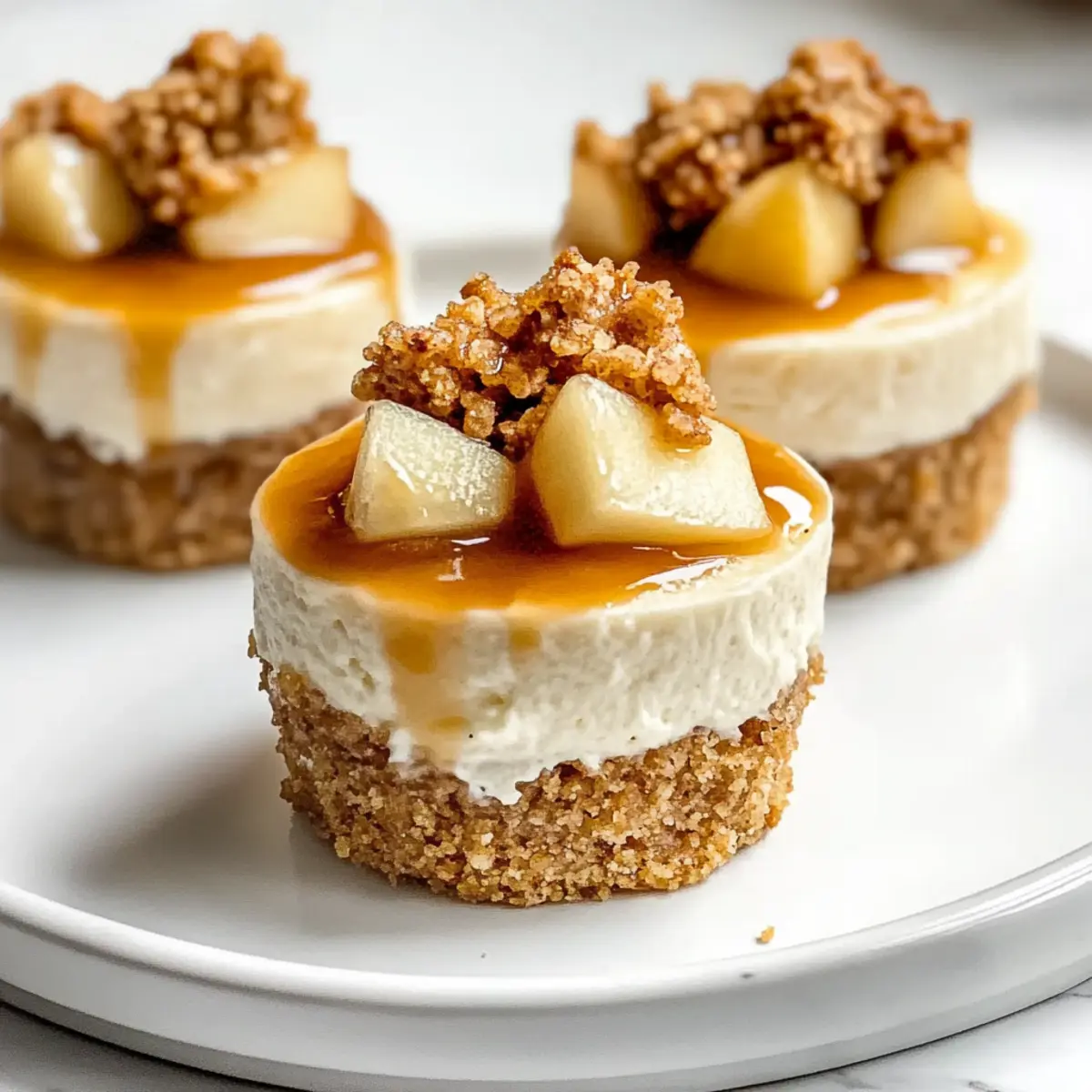 Thanksgiving Apple Crisp Mini Cheesecakes