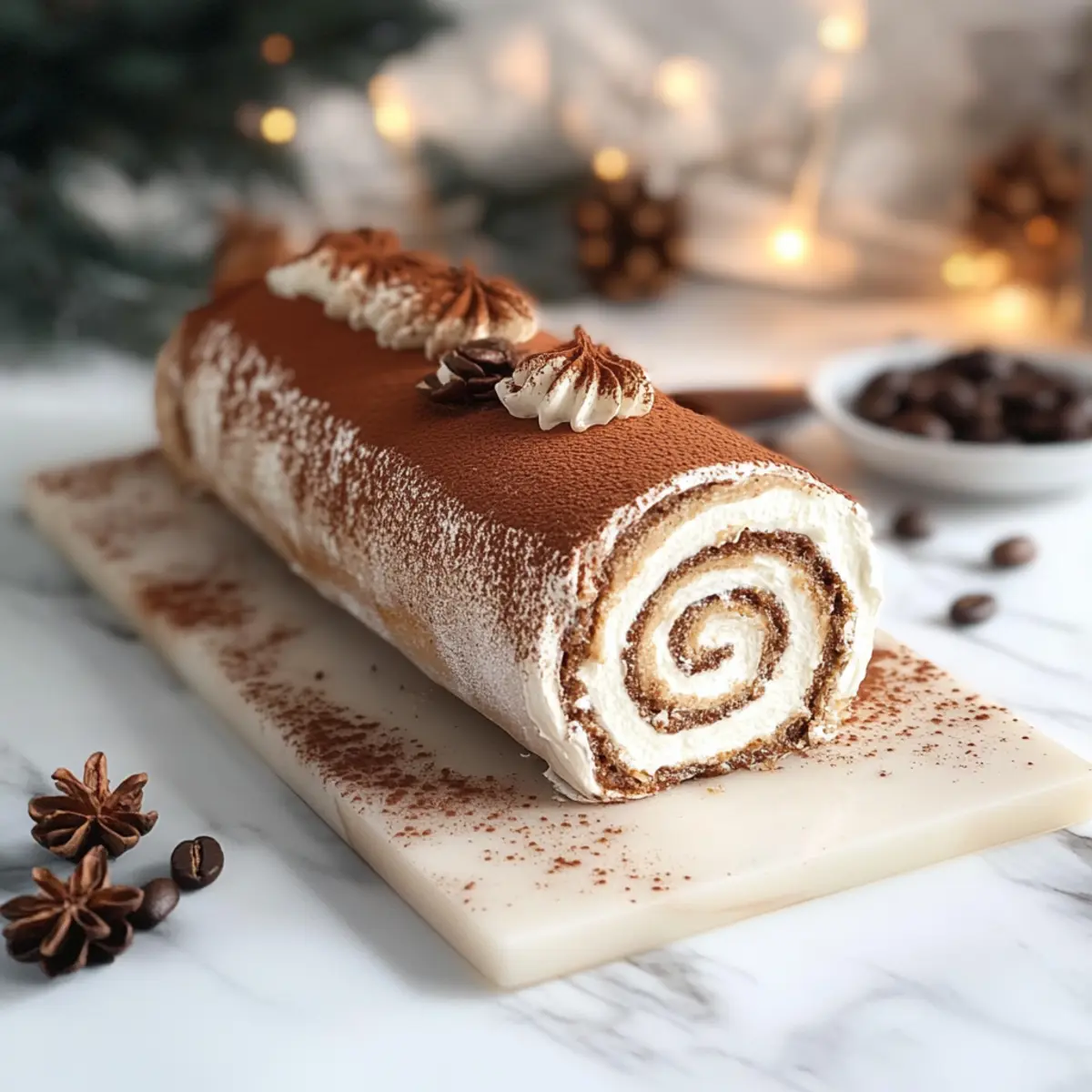 Gourmet Tiramisu Yule Log Cake