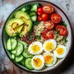 Hard Boiled Egg and Avocado Bowl