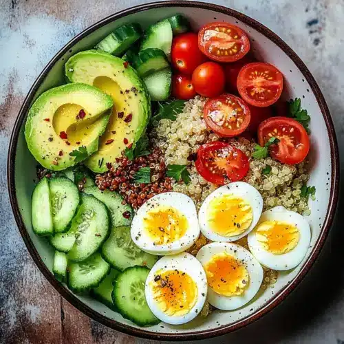 Hard Boiled Egg and Avocado Bowl