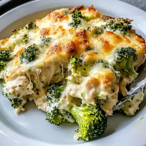 Keto Chicken Alfredo Broccoli Bake