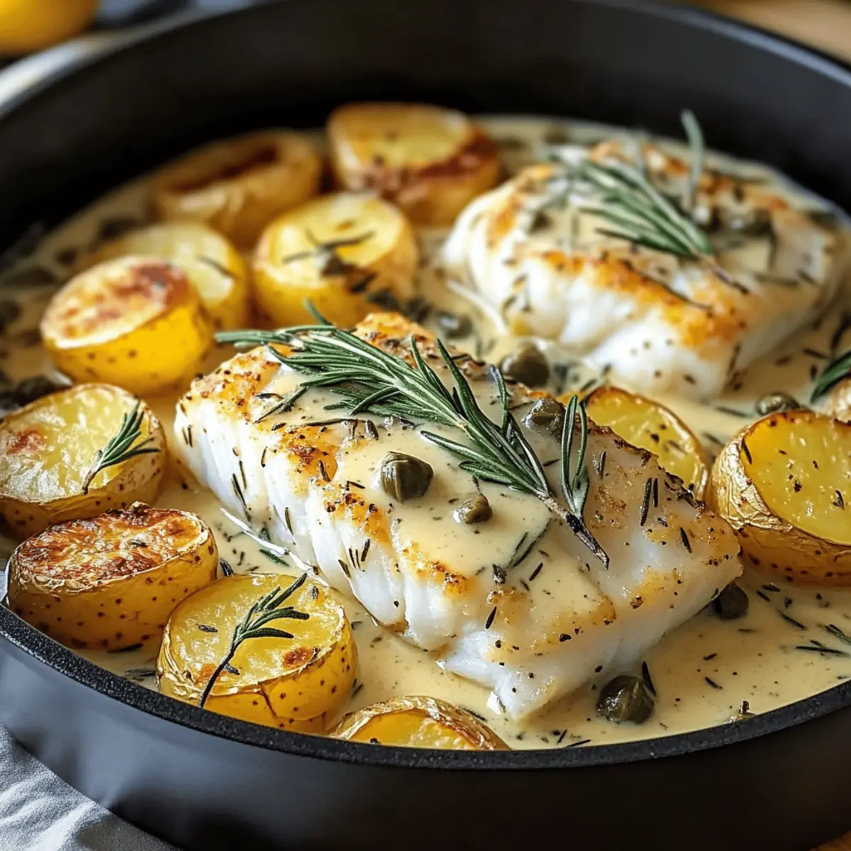 Cod & Potatoes in Rosemary Cream Sauce
