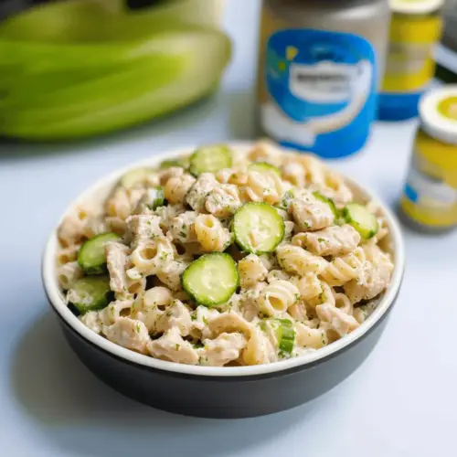 Dill Pickle Tuna Pasta Salad
