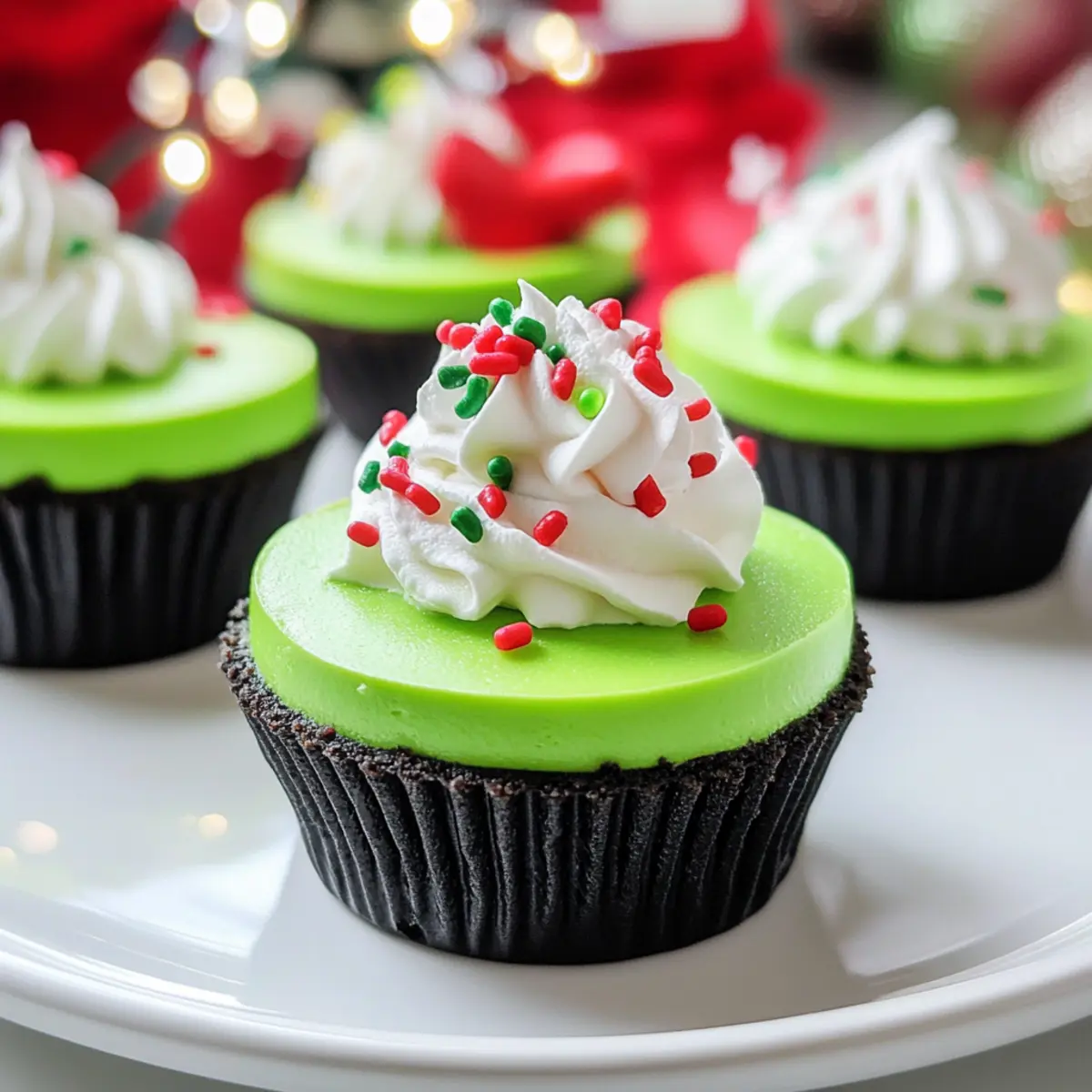 Grinch Mini Cheesecakes