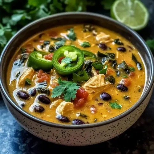 Chicken Poblano and Black Bean Soup