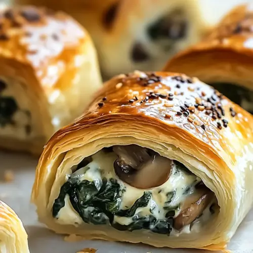 Creamy Mushroom & Spinach Stuffed Pastry Bites