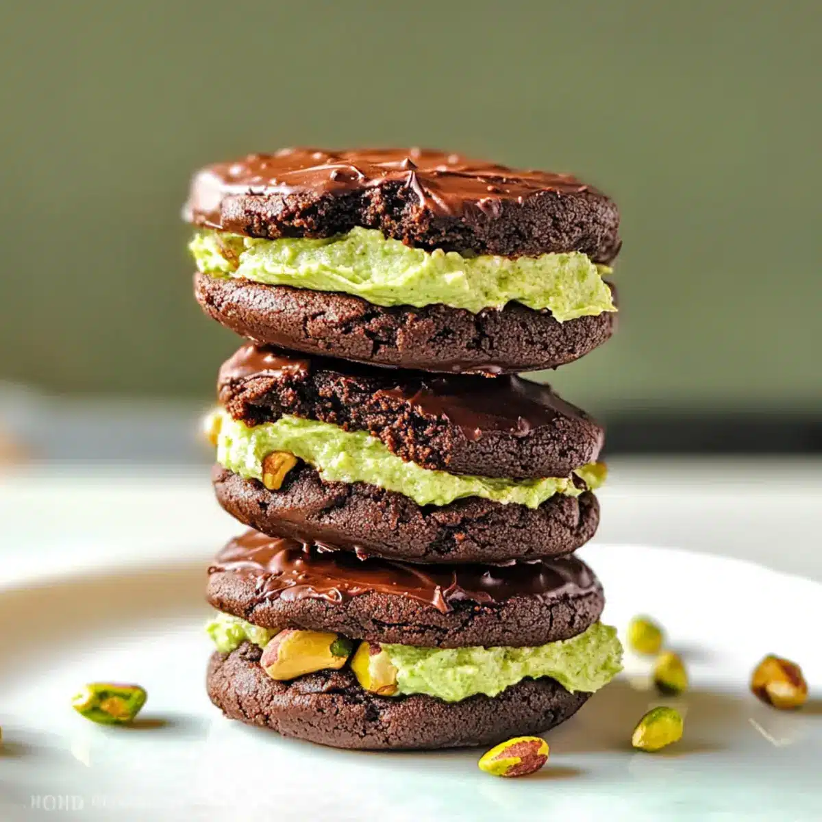 Chocolate-Pistachio Sandwich Cookies