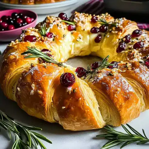 Brie Cheese and Cranberry Christmas Wreath