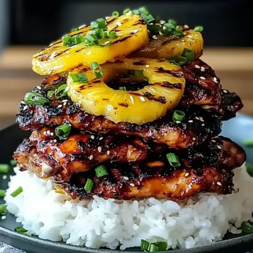 Hawaiian Huli Huli Chicken Stack