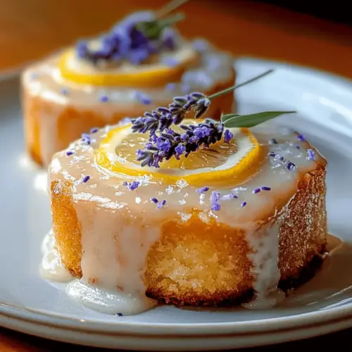 Lemon Cakes with Lavender Glaze