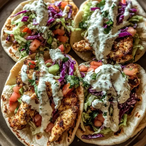 Sheet Pan Chicken Pitas with Fresh Herb Ranch Slaw
