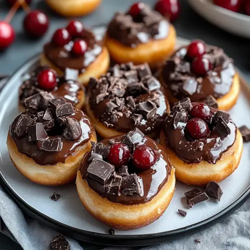Keto Cherry Chocolate Chunk Donuts