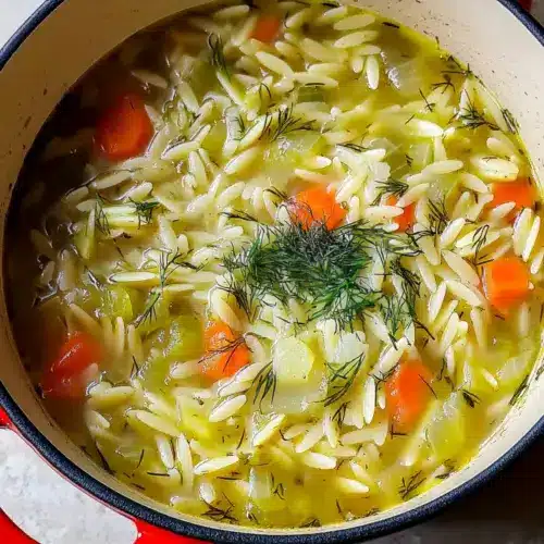Orzo, Leek and Dill Soup