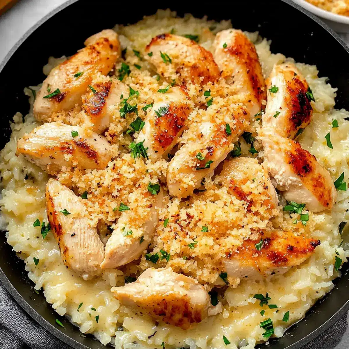 Chicken Scampi with Garlic Parmesan Rice