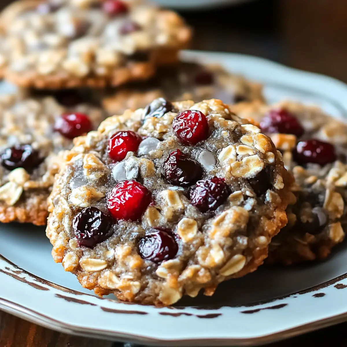 Chocolate Cranberry Oatmeal Cookies