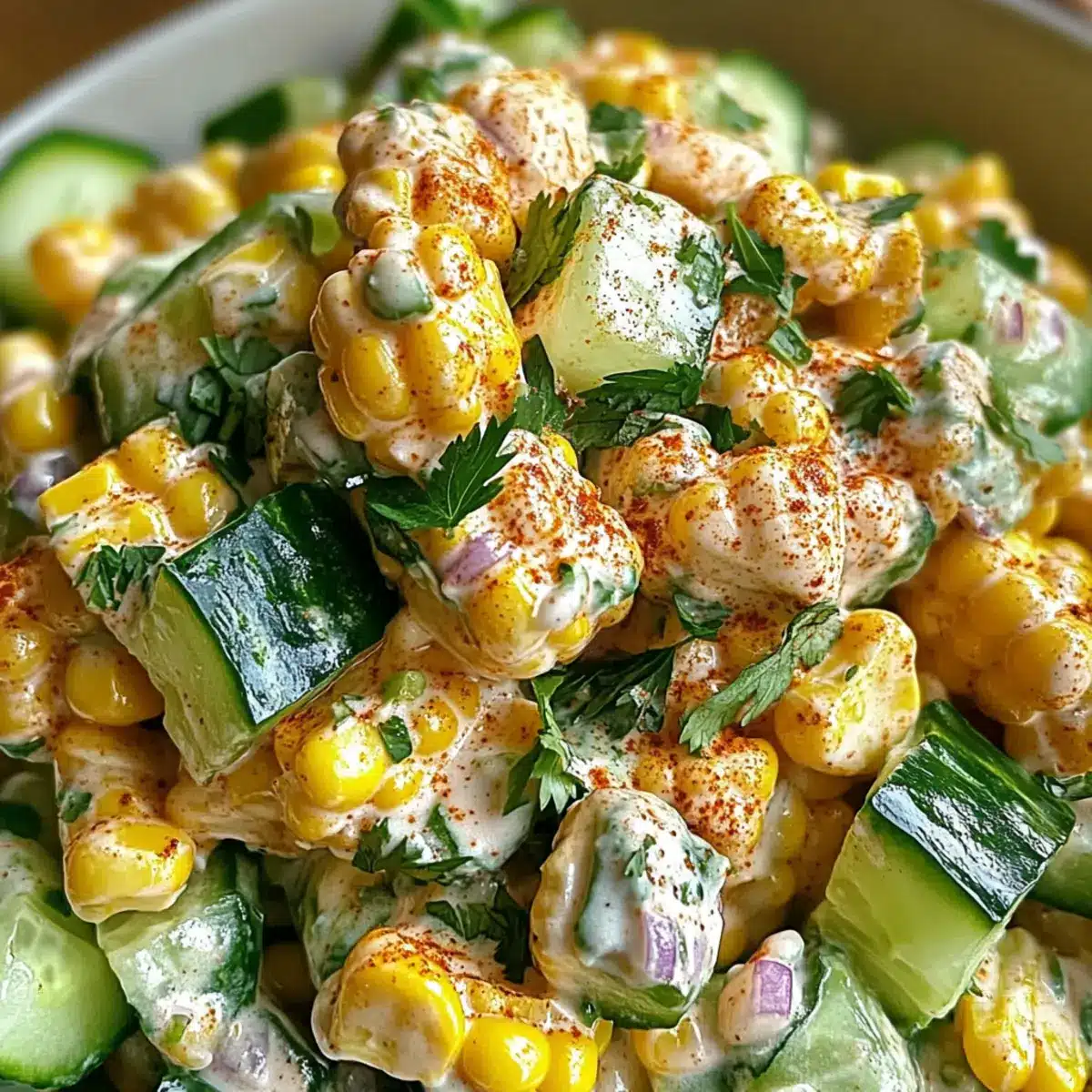 Street Corn Creamy Cucumber Salad