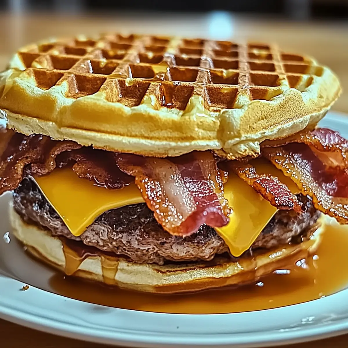 Maple Bacon Waffle Burger