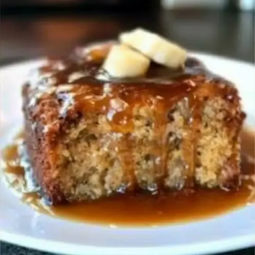 Sticky Banana Bread Pudding Cake