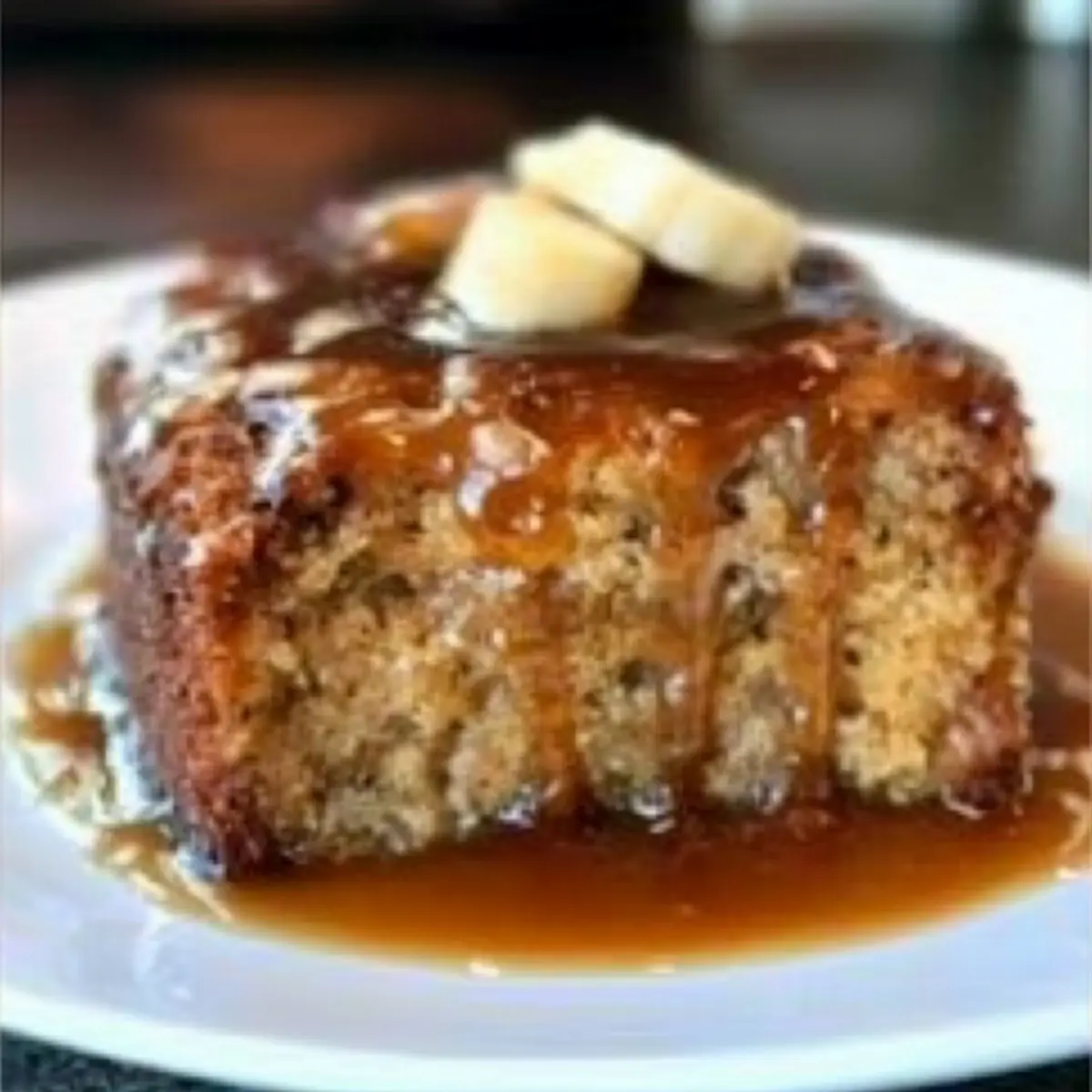 Sticky Banana Bread Pudding Cake