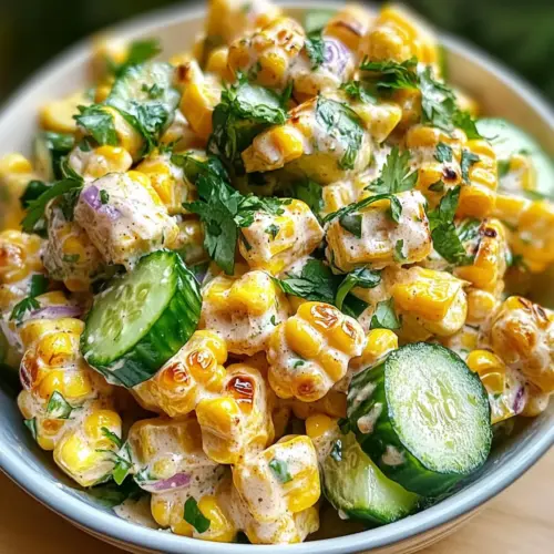 Street Corn Creamy Cucumber Salad