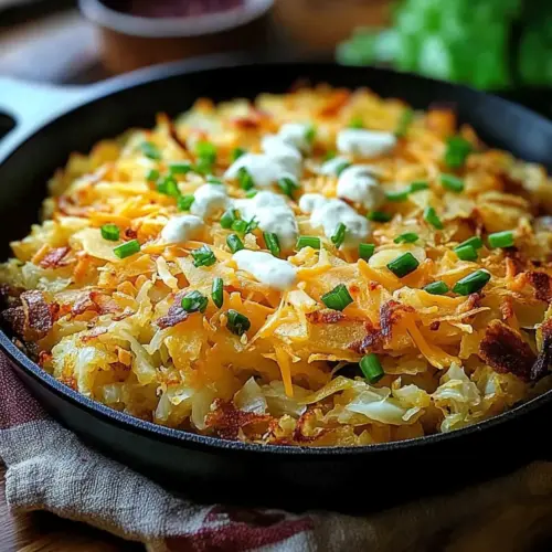Irish Cheddar & Cabbage Hash Brown Skillet