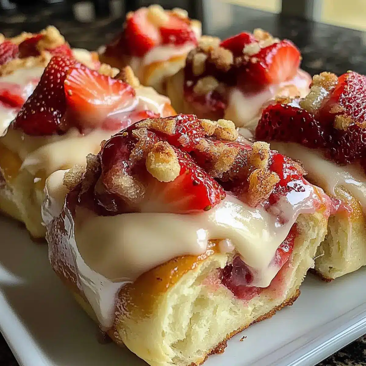 Strawberry Cheesecake Cinnamon Rolls