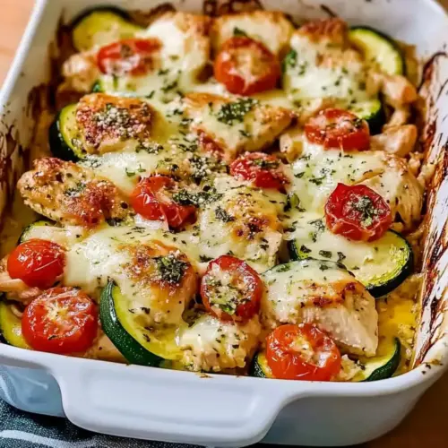 Best Mediterranean Chicken Zucchini Bake
