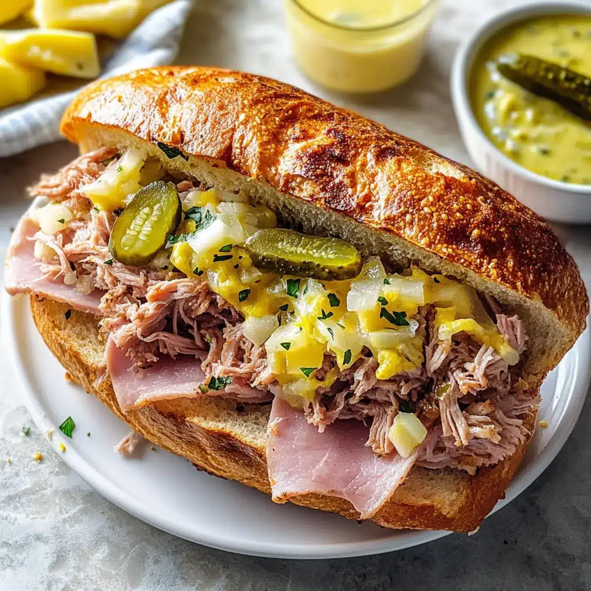 Cuban Garlic Bread Sandwiches