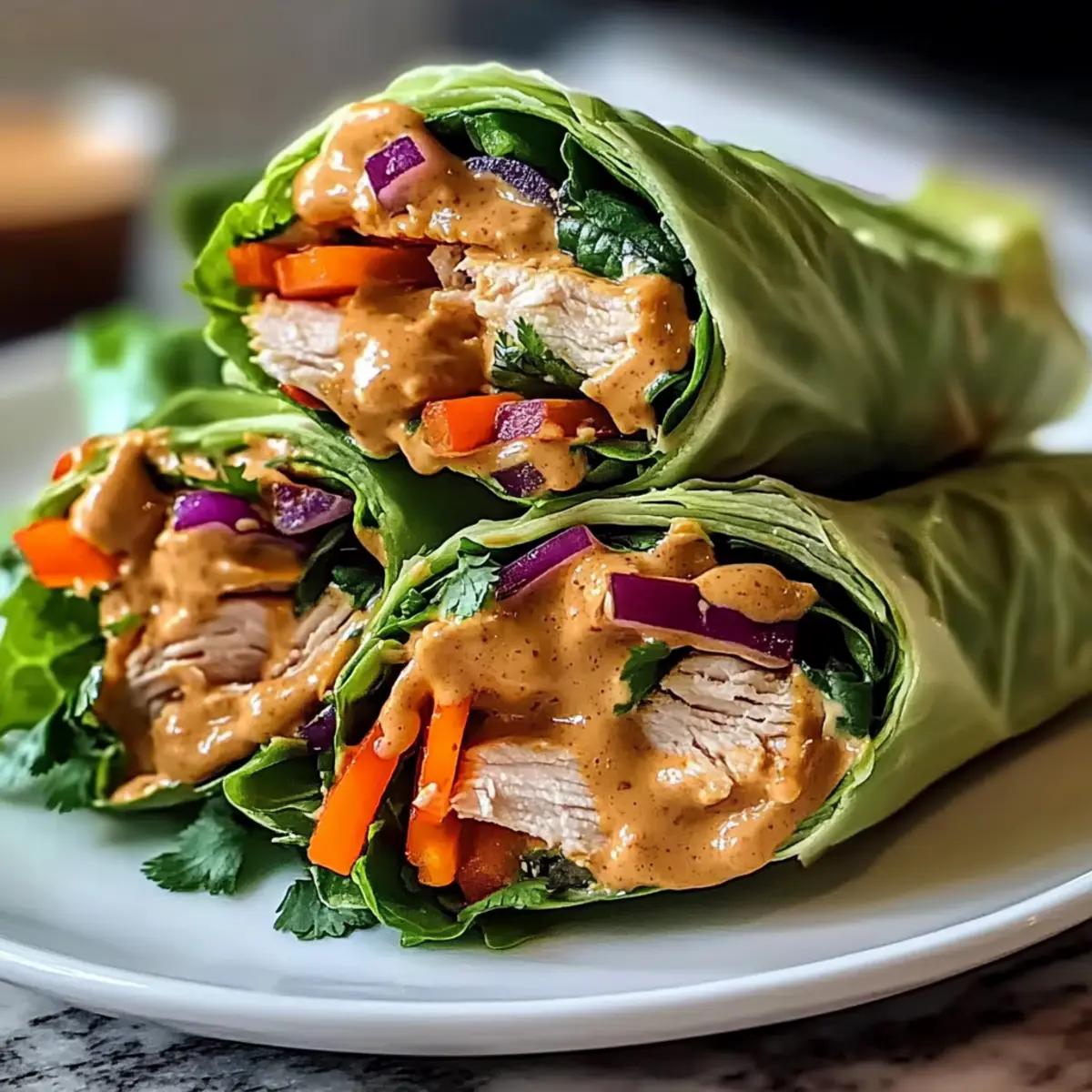 Thai Peanut Chicken Wraps