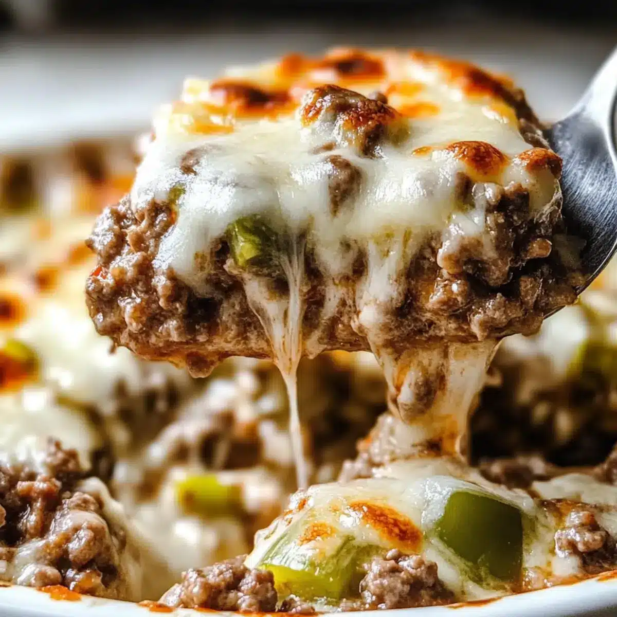 Low Carb Philly Cheesesteak Casserole