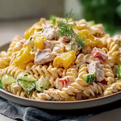 Easy High Protein Cottage Cheese Tuna Pasta Salad