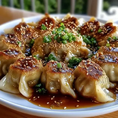 Oven-Baked Dumplings with Peanut Sauce