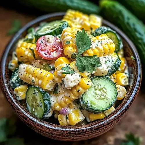 Street Corn Creamy Cucumber Salad