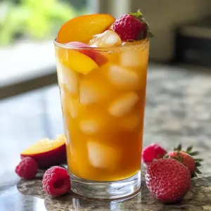 Homemade Ginger Peach Iced Tea