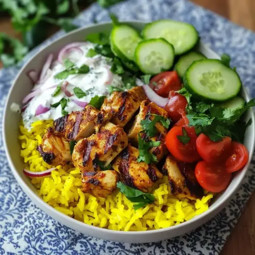 Chicken Shawarma Bowl Yellow Rice